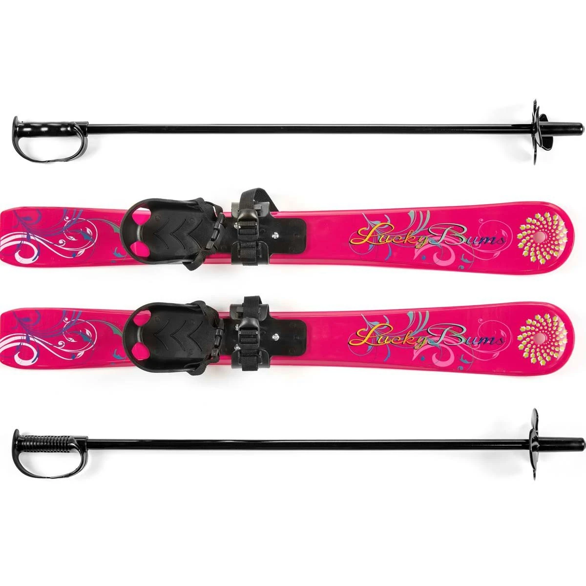 Lucky Bums Beginner Skis + Bindings + Poles Toddlers 1 Lucky Bums Beginner Skis + Bindings + Poles Toddlers