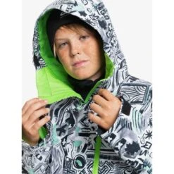 Quiksilver Mission Printed Block Snow Jacket Kids Boys -Ski Discount Store 3005081 320 3